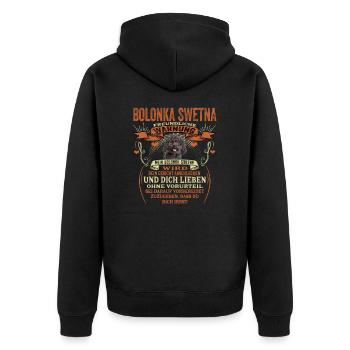 Bolonka Swetna Geburtstag Geschenk Hundeliebe Tee - Unisex Premium Bio Zip Hoodie - Schwarz - Hinten - Nico (187cm)