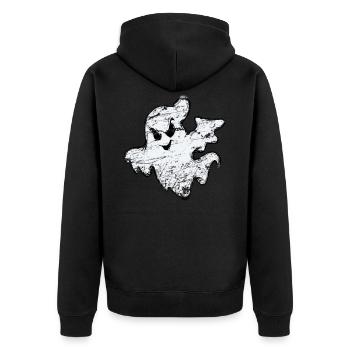 Halloween Ghost Ghost Boo Creepy Gift - Unisex Premium Organic Zip Hoodie - black - Back - Nico (187cm)