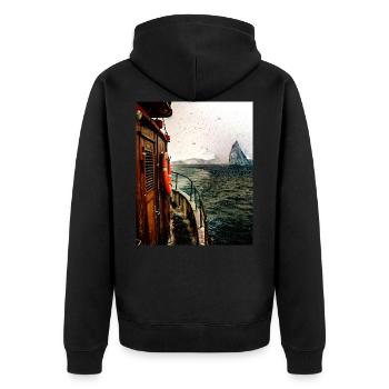 Navire brise-glace, Groenland - Veste à capuche bio Premium Unisexe - noir - Dos - Nico (187cm)