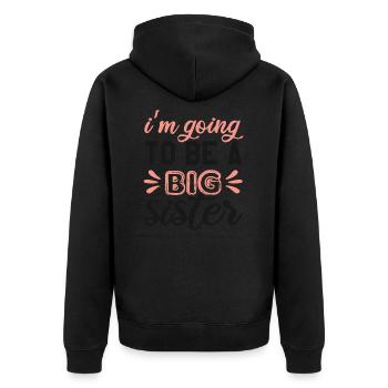 Je vais être une grande soeur - Veste à capuche bio Premium Unisexe - noir - Dos - Nico (187cm)