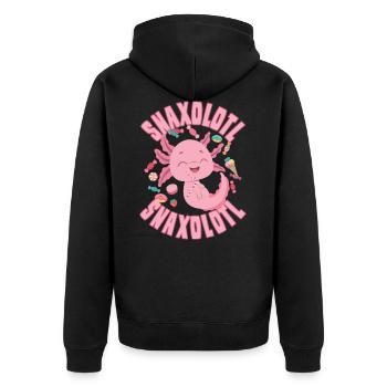 Sweet axolotl lover Mexican salamander - Unisex Premium Organic Zip Hoodie - black - Back - Nico (187cm)
