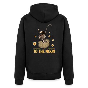 Bitcoin To The Moon - Blockchain de crypto-monnaie - Veste à capuche bio Premium Unisexe - noir - Dos - Nico (187cm)
