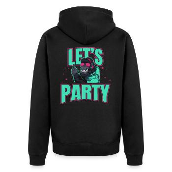 Let’s Party DJ Singe Fête Gorille Idée cadeau - Veste à capuche bio Premium Unisexe - noir - Dos - Nico (187cm)