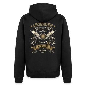 50th birthday 50 years round birthday 1971 - Unisex Premium Organic Zip Hoodie - black - Back - Nico (187cm)