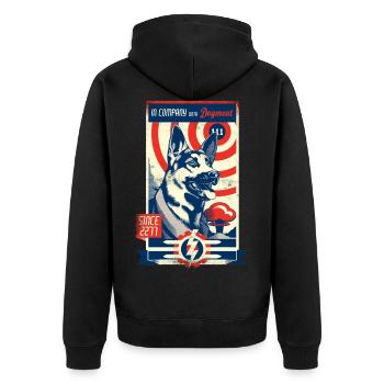 In Company With - Unisex Premium Bio Zip Hoodie - Schwarz - Hinten - Nico (187cm)