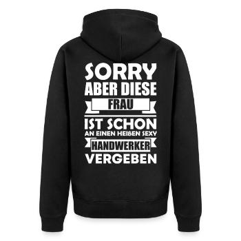 Handwerker Geburtstag Geschenkidee Frau Mann - Unisex Premium Bio Zip Hoodie - Schwarz - Hinten - Nico (187cm)