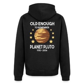 Pluto Vintage Planet Pluto Day Space Galaxy - Unisex Premium Organic Zip Hoodie - black - Back - Nico (187cm)