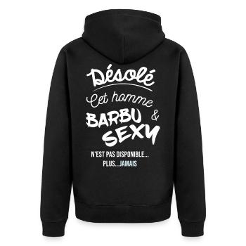 désolé homme déjà pris barbu sexy - Veste à capuche bio Premium Unisexe - noir - Dos - Nico (187cm)