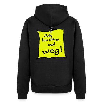Auswandern Urlaub Tschüss - Unisex Premium Bio Zip Hoodie - Schwarz - Hinten - Nico (187cm)