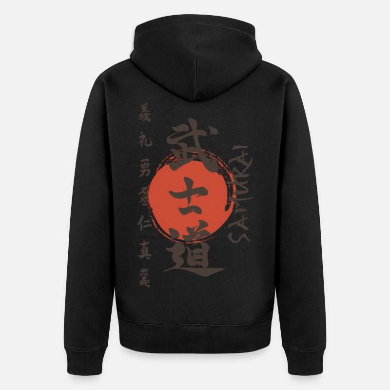 Kanji Samurai - Unisex Premium Bio Zip Hoodie - Schwarz