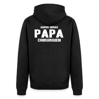 Super héros papa chirurgien homme cadeau drôle - Veste à capuche bio Premium Unisexe - noir - Dos - Nico (187cm)