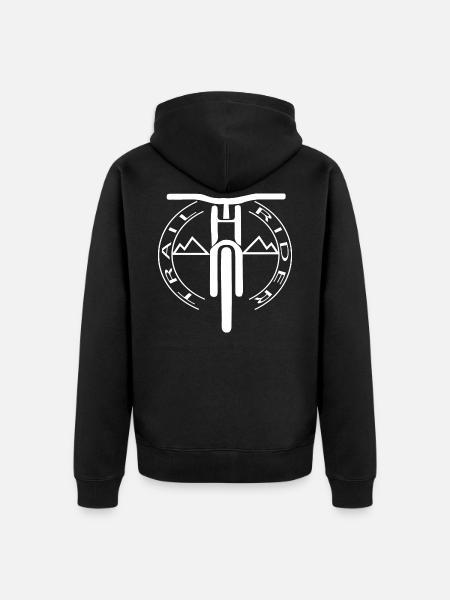 TRAIL RIDE MOUNTAIN - Unisex Premium Organic Zip Hoodie - black