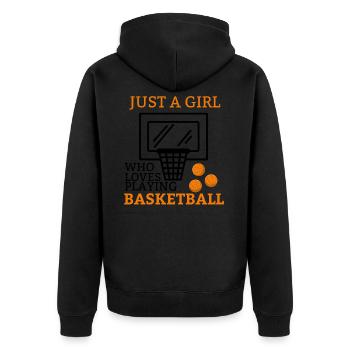 Basketteuse amateur de basket-ball - Veste à capuche bio Premium Unisexe - noir - Dos - Nico (187cm)