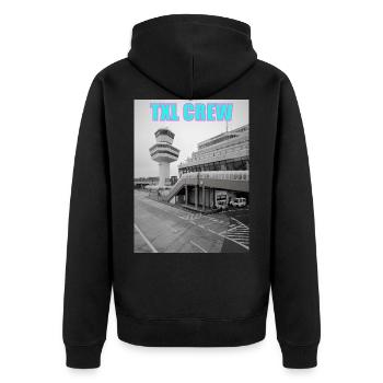 TXL CREW noir/blanc + turquoise - Veste à capuche bio Premium Unisexe - noir - Dos - Nico (187cm)