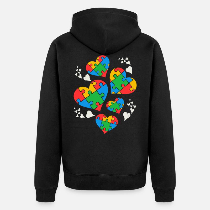 Conscience de l’autisme - Veste à capuche bio Premium Unisexe - noir