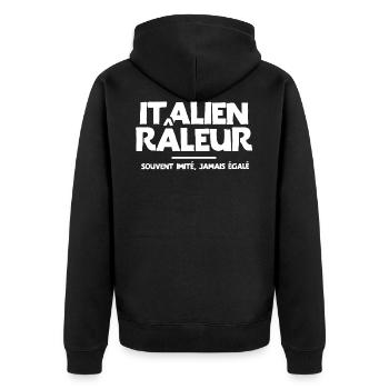 Italien râleur cadeau drôle Italie grincheux - Veste à capuche bio Premium Unisexe - noir - Dos - Nico (187cm)