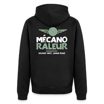 Mécano râleur cadeau drôle garagiste mécanique - Veste à capuche bio Premium Unisexe - noir - Dos - Nico (187cm)