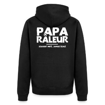 Papa râleur cadeau drôle grincheux - Veste à capuche bio Premium Unisexe - noir - Dos - Nico (187cm)