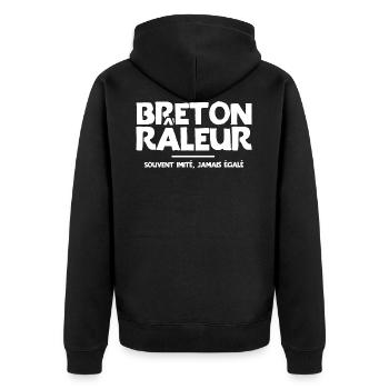 Breton râleur cadeau drôle Bretagne - Veste à capuche bio Premium Unisexe - noir - Dos - Nico (187cm)