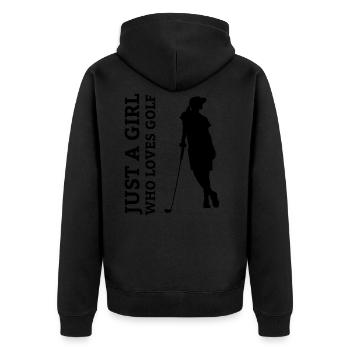 Golf club girl golfer golf golf ball - Unisex Premium Organic Zip Hoodie - black - Back - Nico (187cm)