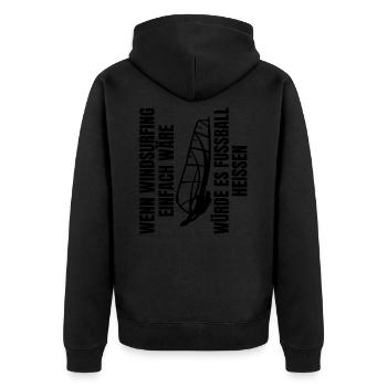 Windsurfing Windsurfer Papa Kitesurfer Fußball - Unisex Premium Bio Zip Hoodie - Schwarz - Hinten - Nico (187cm)