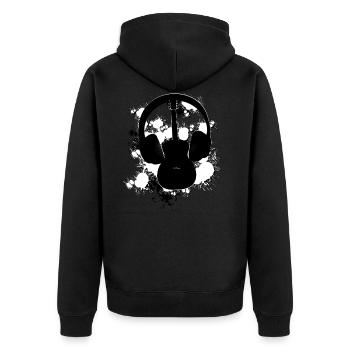 Kopfhörer Gitarre - Unisex Premium Bio Zip Hoodie - Schwarz - Hinten - Nico (187cm)