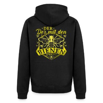 Bienen Flüsterer Imker Biene Imkerei Bienenzüchter - Unisex Premium Bio Zip Hoodie - Schwarz - Hinten - Nico (187cm)