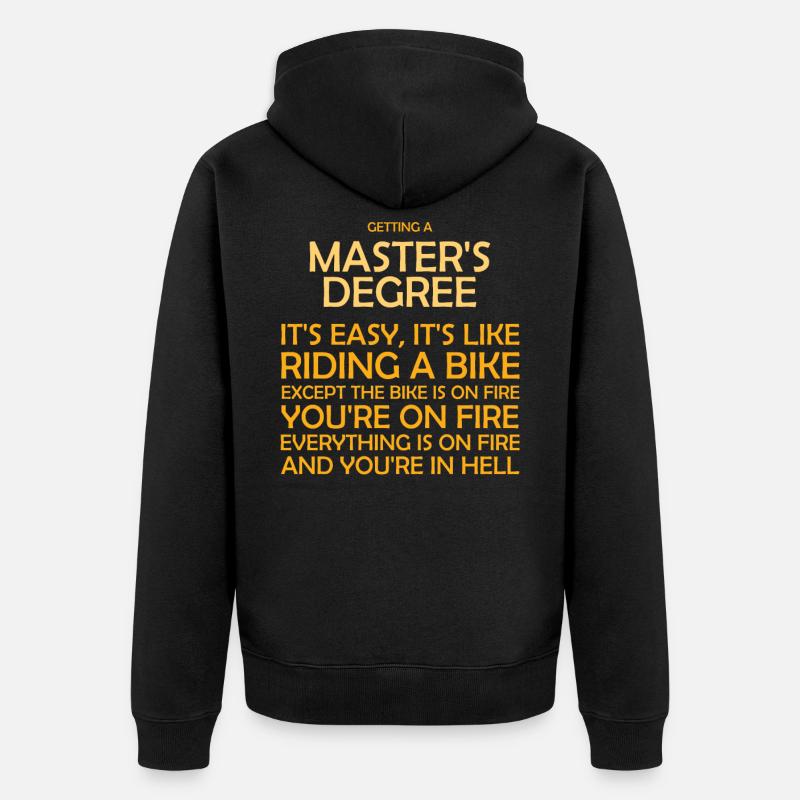 Master Uni Abschluss Universität Studium - Unisex Premium Bio Zip Hoodie - Schwarz