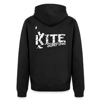 Kite Surfing Kiten - Unisex Premium Bio Zip Hoodie - Schwarz - Hinten - Nico (187cm)