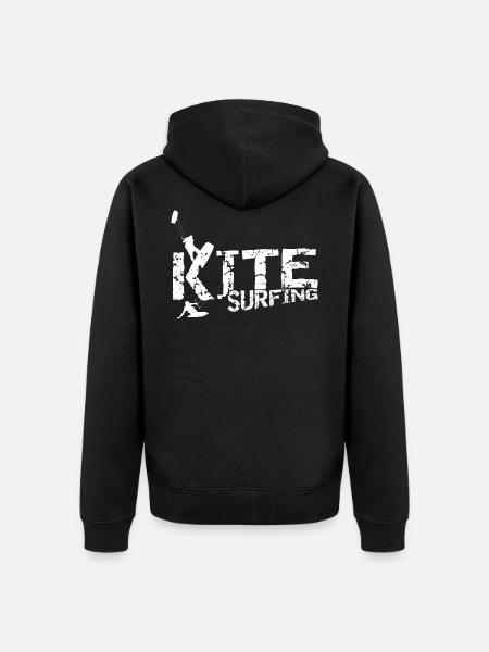 Kite Surfing Kiting - Unisex Premium Organic Zip Hoodie - black