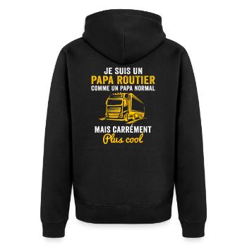 Je suis un papa routier cadeau routier chauffeur - Veste à capuche bio Premium Unisexe - noir - Dos - Nico (187cm)