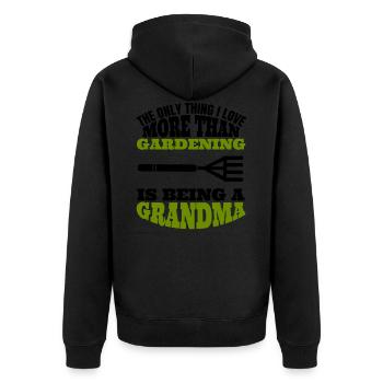 Jardin jardin grand-mère cadeau jardinier grand-mère - Veste à capuche bio Premium Unisexe - noir - Dos - Nico (187cm)
