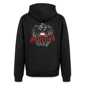 AUTRICHE ARMOIRIES AIGLES D’AUTRICHE DRAPEAU - Veste à capuche bio Premium Unisexe - noir - Dos - Nico (187cm)