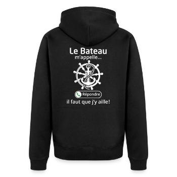 le bateau m'appelle il faut que j'y aille - Veste à capuche bio Premium Unisexe - noir - Dos - Nico (187cm)