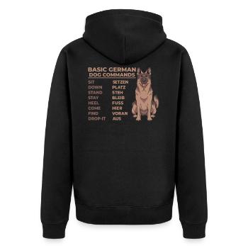 German Shepherd Gift - Unisex Premium Organic Zip Hoodie - black - Back - Nico (187cm)