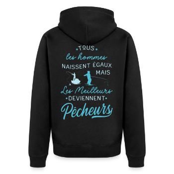Meilleur Pecheur Peche Houmur Carnassier Carpiste - Veste à capuche bio Premium Unisexe - noir - Dos - Nico (187cm)