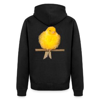 niedlicher Kanarienvogel mit gelben Federn - Unisex Premium Bio Zip Hoodie - Schwarz - Hinten - Nico (187cm)