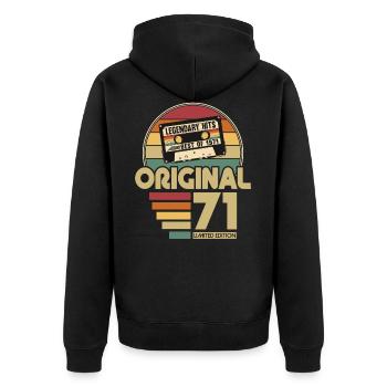 Né 1971 anniversaire original Cadeau - Veste à capuche bio Premium Unisexe - noir - Dos - Nico (187cm)