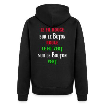 fil vert , fil rouge - Veste à capuche bio Premium Unisexe - noir - Dos - Nico (187cm)