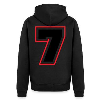7 nombre symbole - Veste à capuche bio Premium Unisexe - noir - Dos - Nico (187cm)