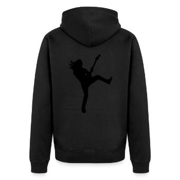 Guitarise en plein solo de guitare électrique - Veste à capuche bio Premium Unisexe - noir - Dos - Nico (187cm)