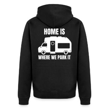 Caravan Saying Gift Camping Motorhome Funny - Unisex Premium Organic Zip Hoodie - black - Back - Nico (187cm)