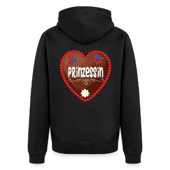 Trachten Ersatz Gwand Volksfest Dult Lebkuchenherz - Unisex Premium Organic Zip Hoodie - black - Back - Nico (187cm)
