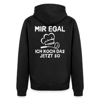 Koch Mir Egal Küche Gastronomie Sternekoch - Unisex Premium Bio Zip Hoodie - Schwarz - Hinten - Nico (187cm)