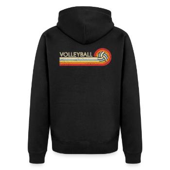 Volleyball Retro Cool Vintage Teens Erwachsene Volleyb - Unisex Premium Bio Zip Hoodie - Schwarz - Hinten - Nico (187cm)