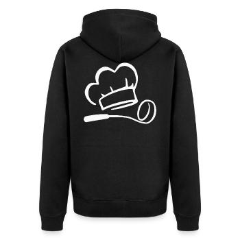 Chapeau de chef Cuillère de cuisson Cuisine Cuisine - Veste à capuche bio Premium Unisexe - noir - Dos - Nico (187cm)