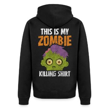 Zombie Apocalypse Zombie Hunters Pandemic Epidemic - Unisex Premium Organic Zip Hoodie - black - Back - Nico (187cm)