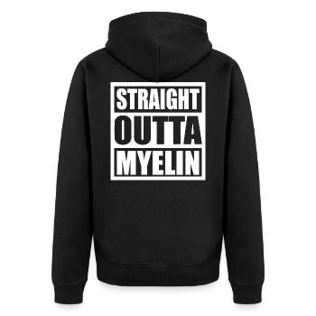 Multiple Sclerosis Awareness Month - Unisex Premium Bio Zip Hoodie - Schwarz - Hinten - Nico (187cm)