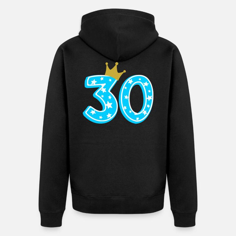 30 couronne 30e anniversaire 30 ans - Veste à capuche bio Premium Unisexe - noir