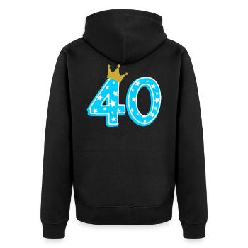 40 Krone 40e anniversaire 40 ans - Veste à capuche bio Premium Unisexe - noir - Dos - Nico (187cm)